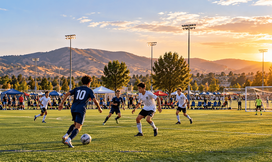 Athletes competing in a sports tournament in Morgan Hill, California